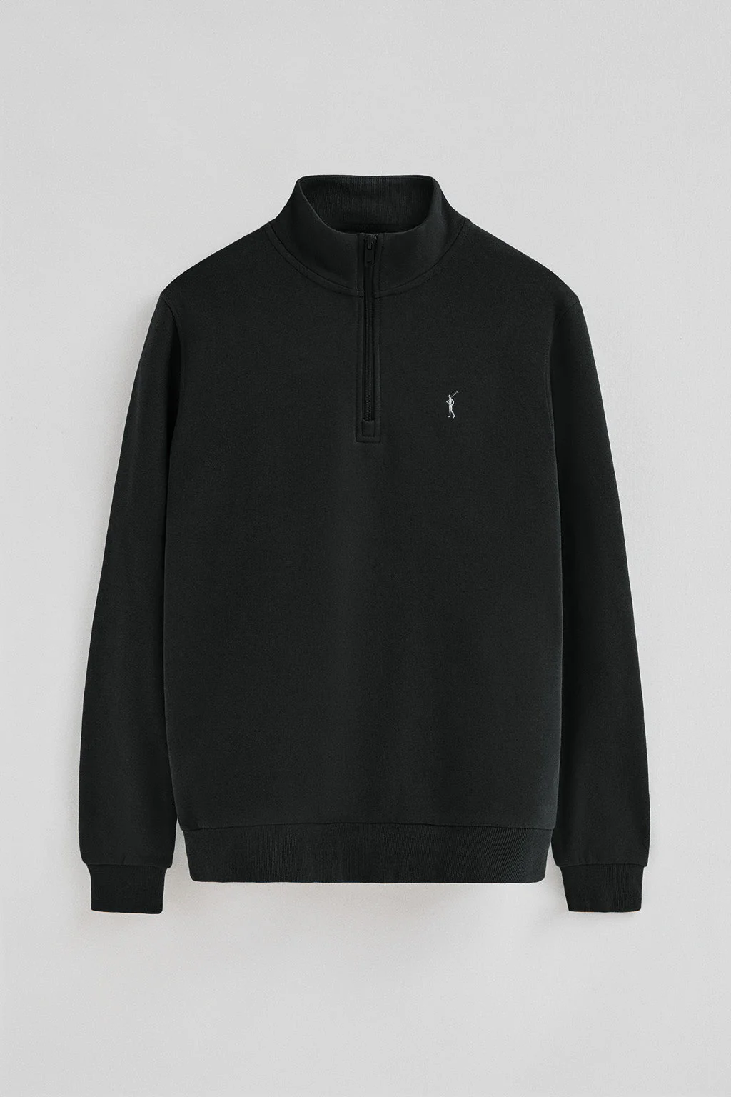 Sudadera negra de media cremallera con logo Rigby Go - Image 7