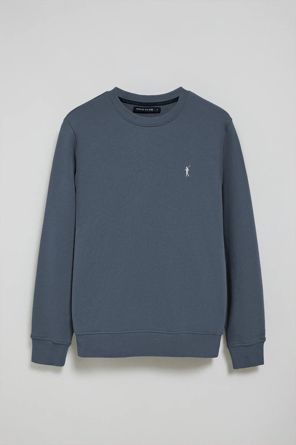 Sudadera azul denim relax de cuello redondo y bordado Rigby Go - Image 8