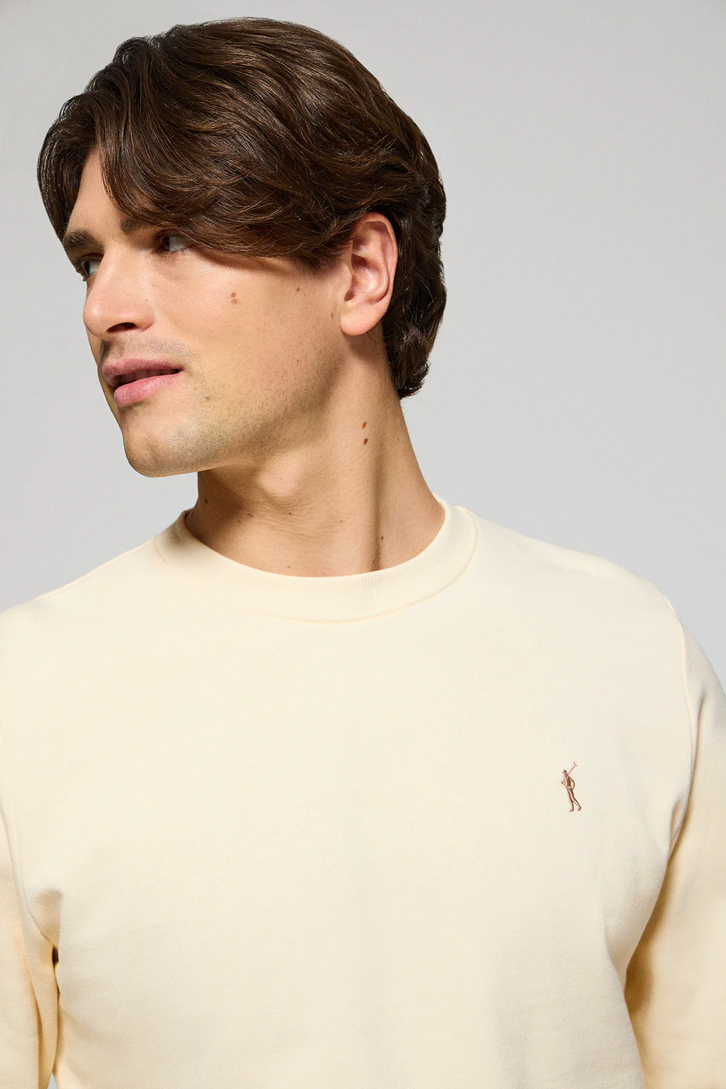 Sudadera color crudo relax de cuello redondo y bordado Rigby Go - Image 3