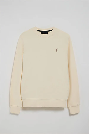 Sudadera color crudo relax de cuello redondo y bordado Rigby Go - Image 6
