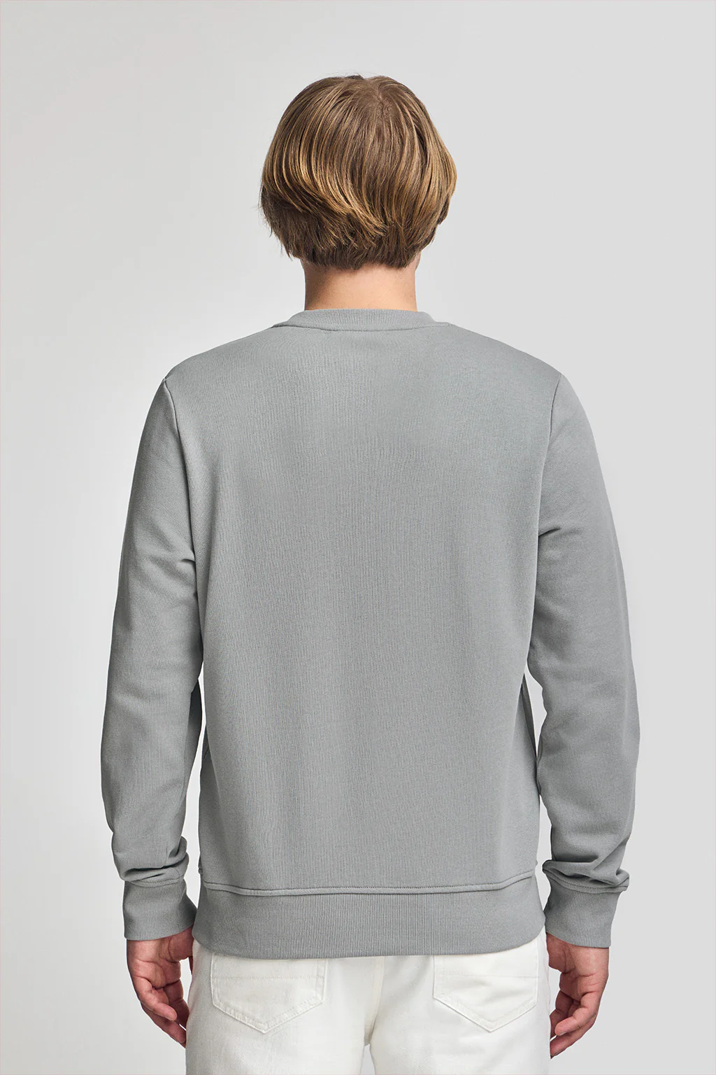 Sudadera gris relax de cuello redondo y bordado Rigby Go - Image 2