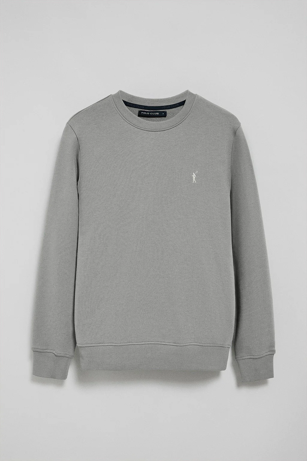 Sudadera gris relax de cuello redondo y bordado Rigby Go - Image 8