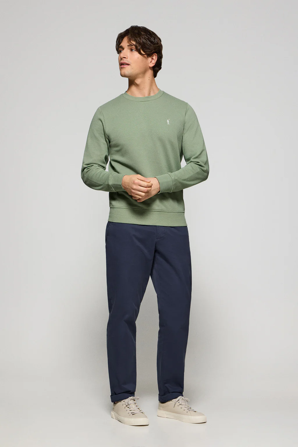 Sudadera verde jade relax de cuello redondo y bordado Rigby Go - Image 3