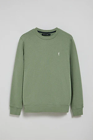 Sudadera verde jade relax de cuello redondo y bordado Rigby Go - Image 9