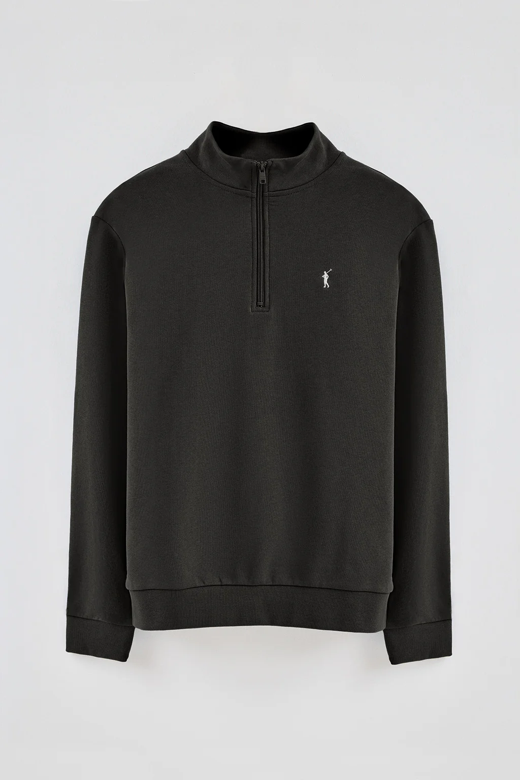 Sudadera negra de media cremallera y bordado Rigby Go - Image 8
