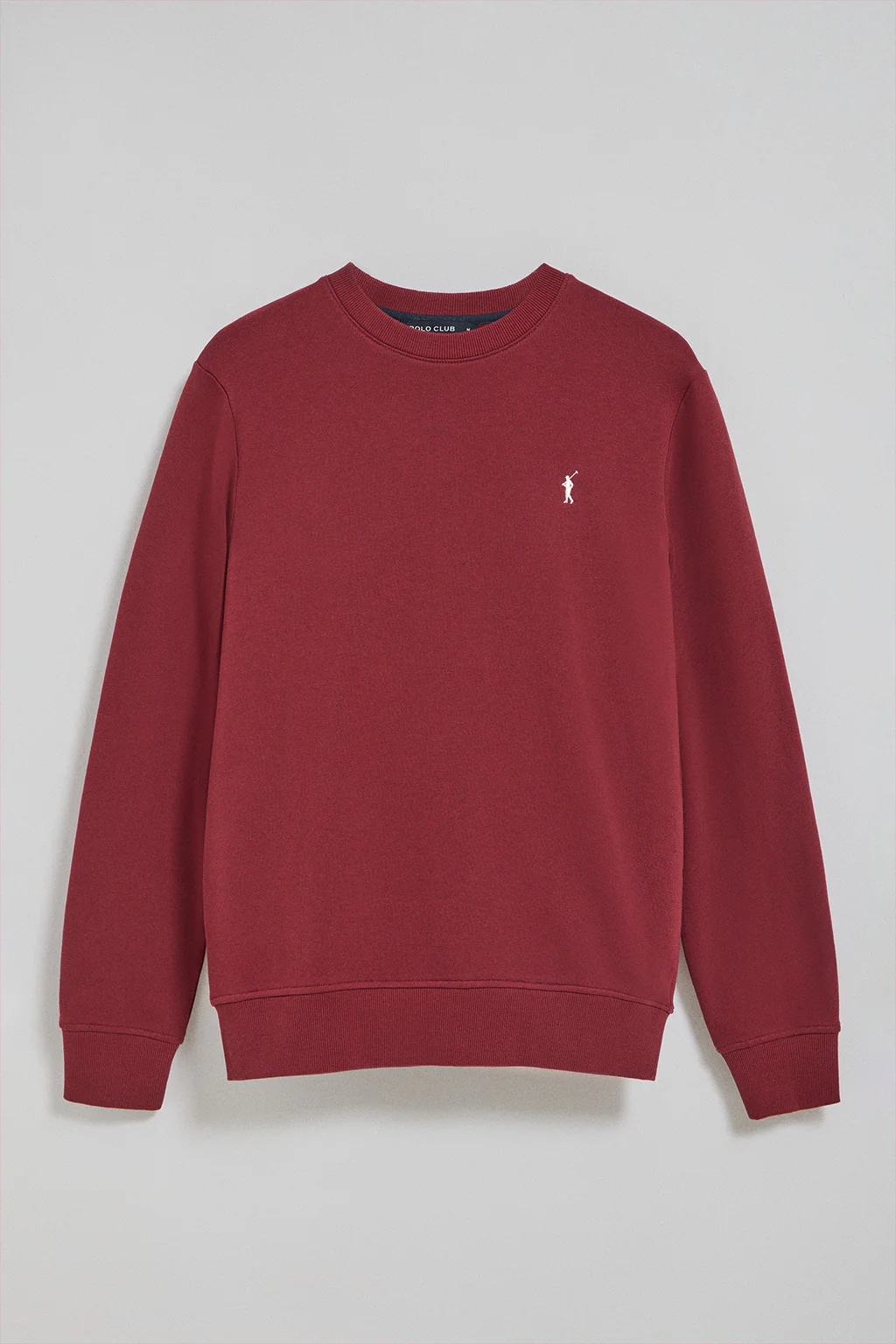 Sudadera de cuello redondo granate con logo bordado Rigby Go - Image 5