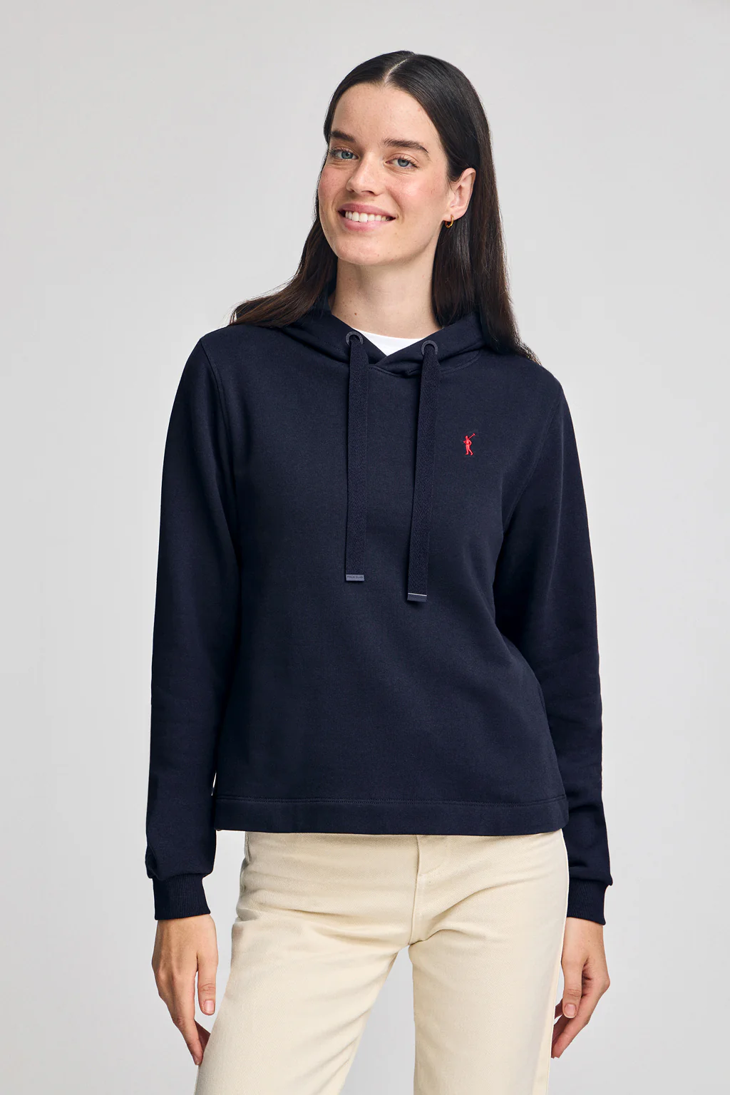 Sudadera azul marino con capucha y bordado Rigby Go
