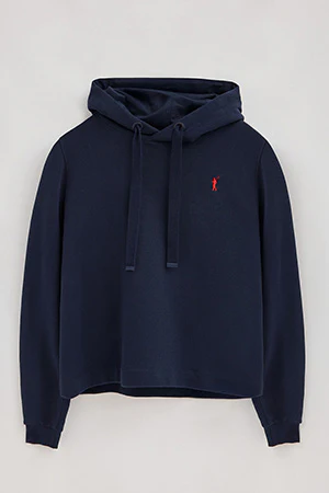 Sudadera azul marino con capucha y bordado Rigby Go - Image 8