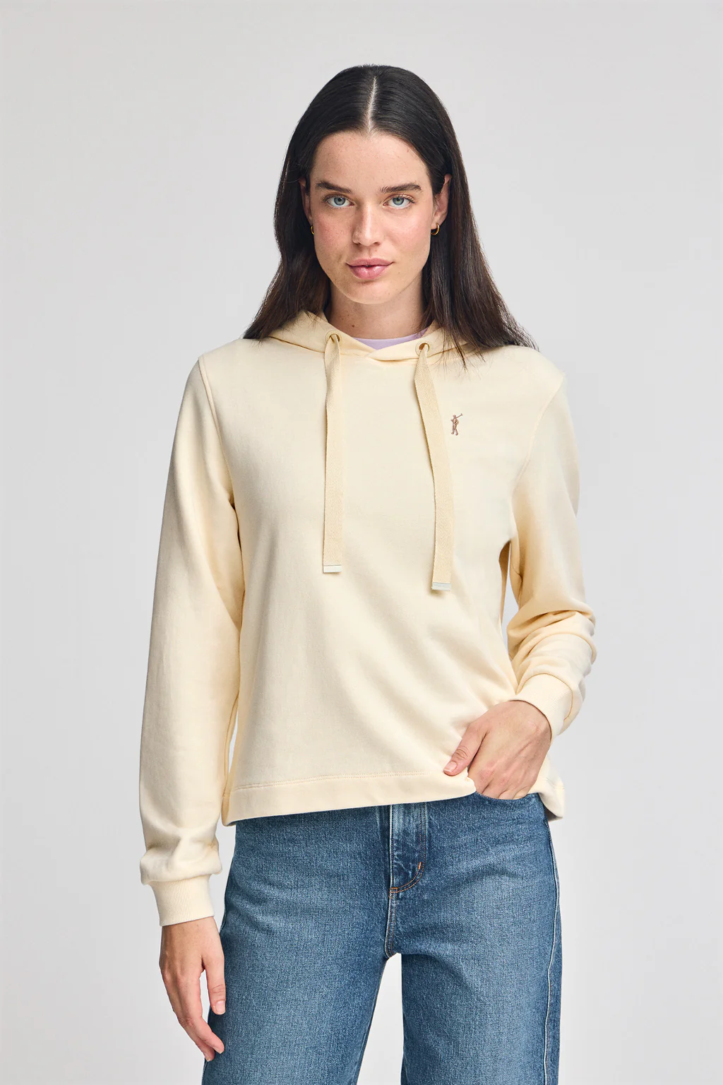 Sudadera color crudo con capucha y bordado Rigby Go