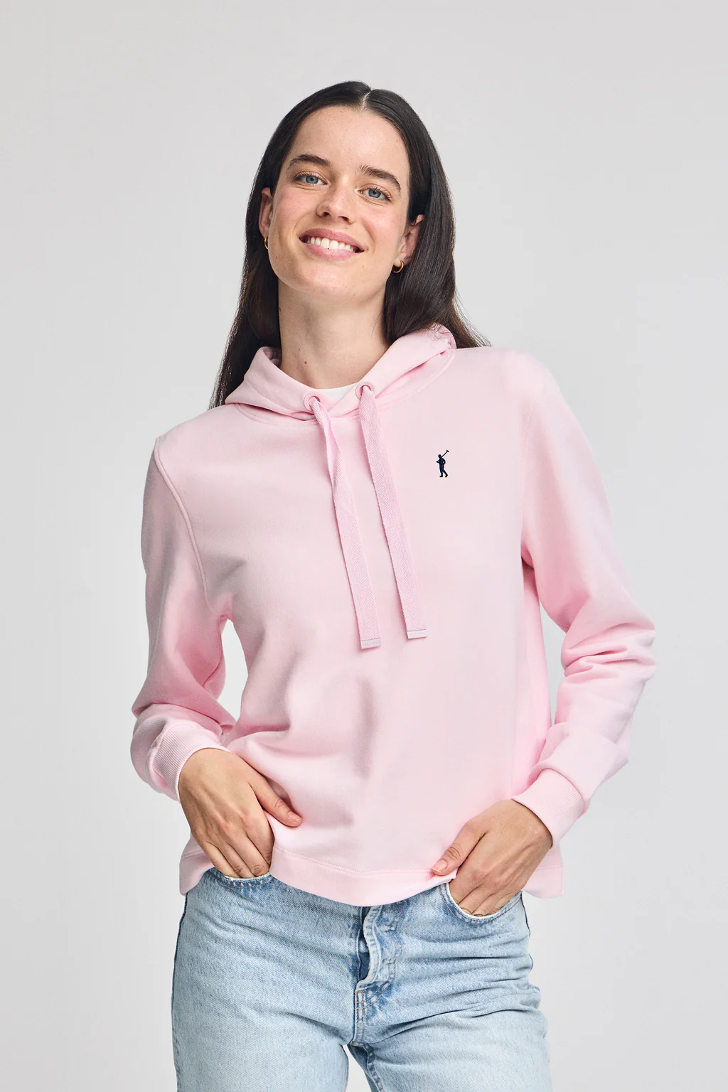Sudadera rosa con capucha y bordado Rigby Go