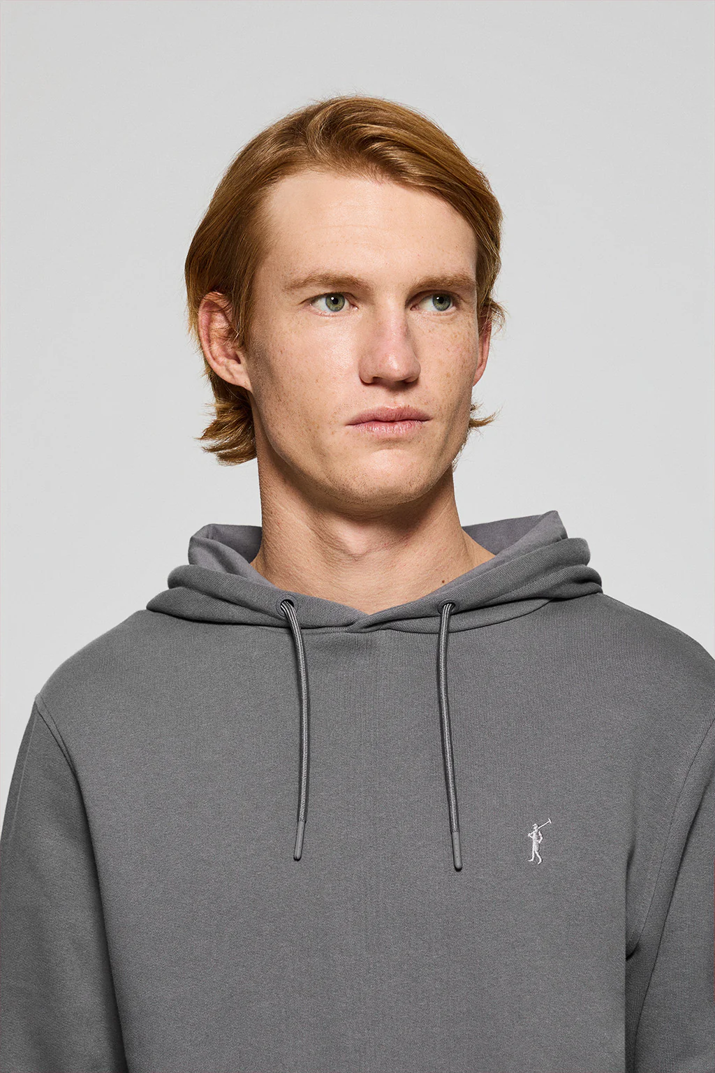 Sudadera gris asfalto de capucha y bolsillos con logo bordado Rigby Go - Image 2