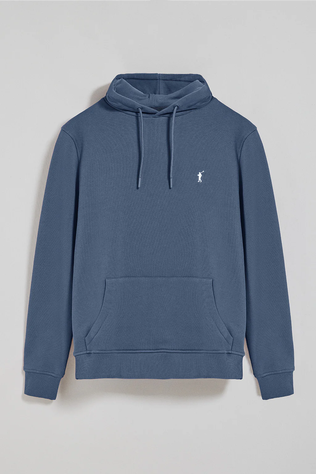 Sudadera azul denim de capucha y bolsillos con logo bordado Rigby Go - Image 7