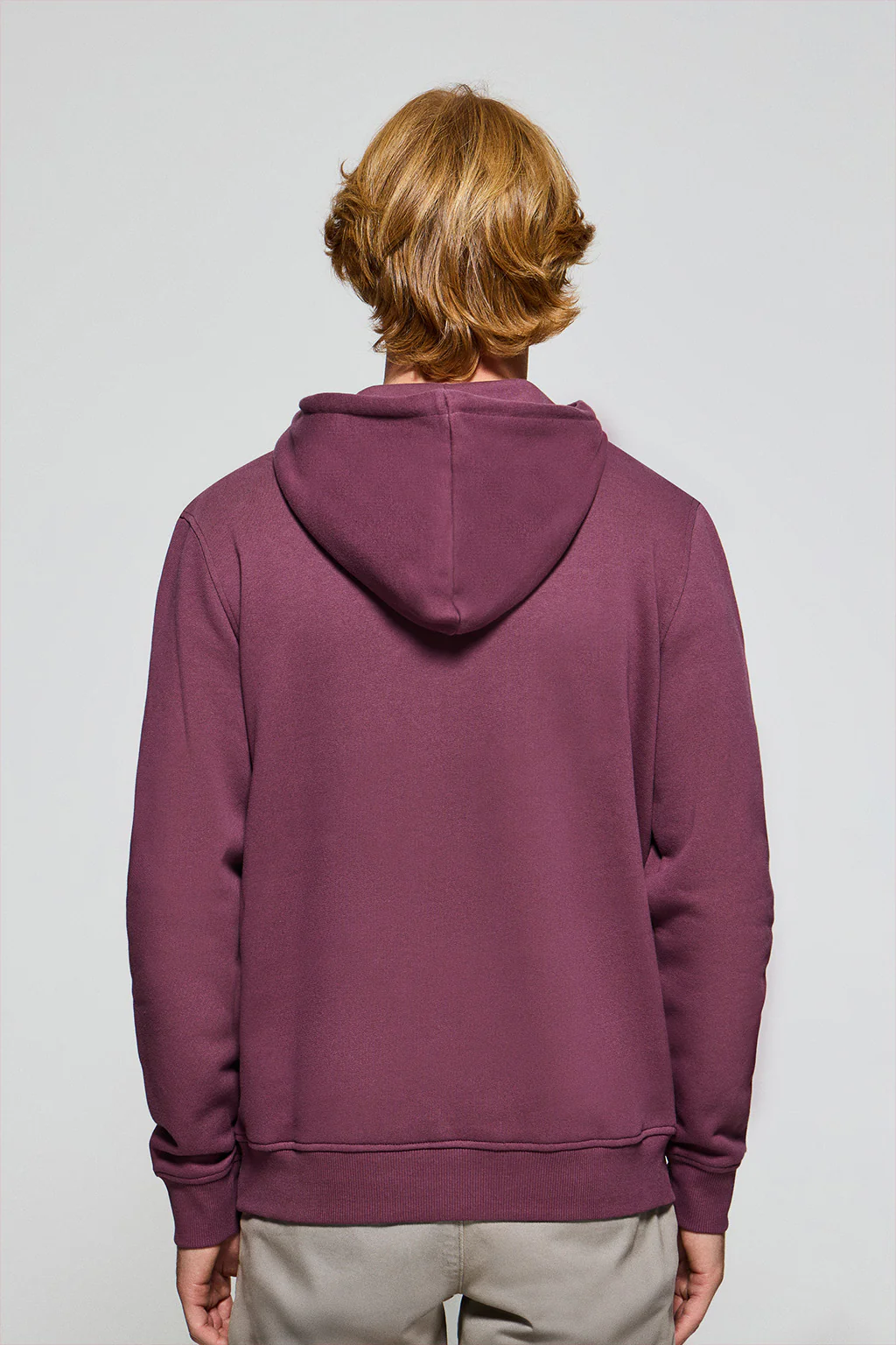 Sudadera color ciruela de capucha y bolsillos con logo bordado Rigby Go - Image 2