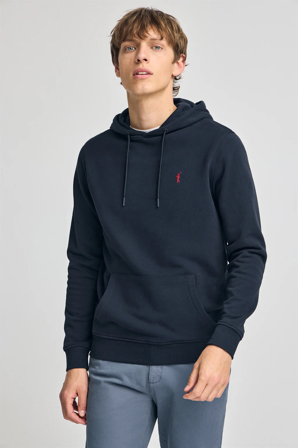 Sudadera azul marino con capucha y bordado Rigby Go
