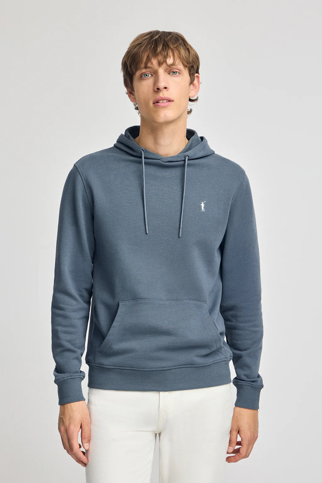 Sudadera gris con capucha y bordado Rigby Go