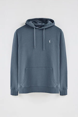 Sudadera gris con capucha y bordado Rigby Go - Image 8