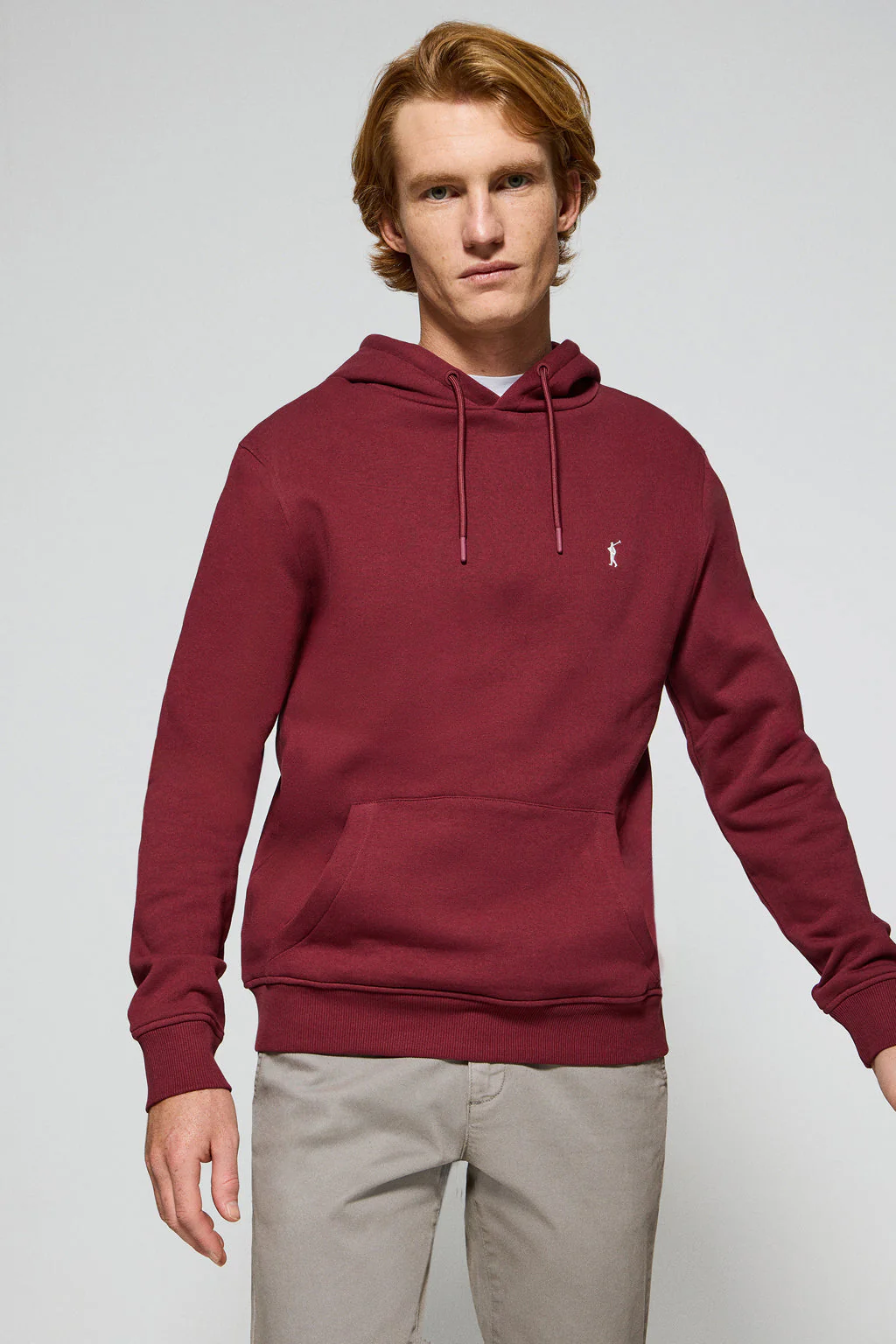 Sudadera granate de capucha y bolsillos con logo bordado Rigby Go - Image 4
