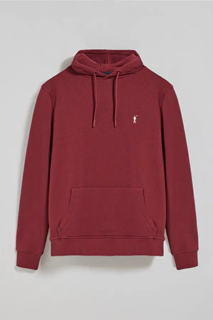Sudadera granate de capucha y bolsillos con logo bordado Rigby Go - Image 9