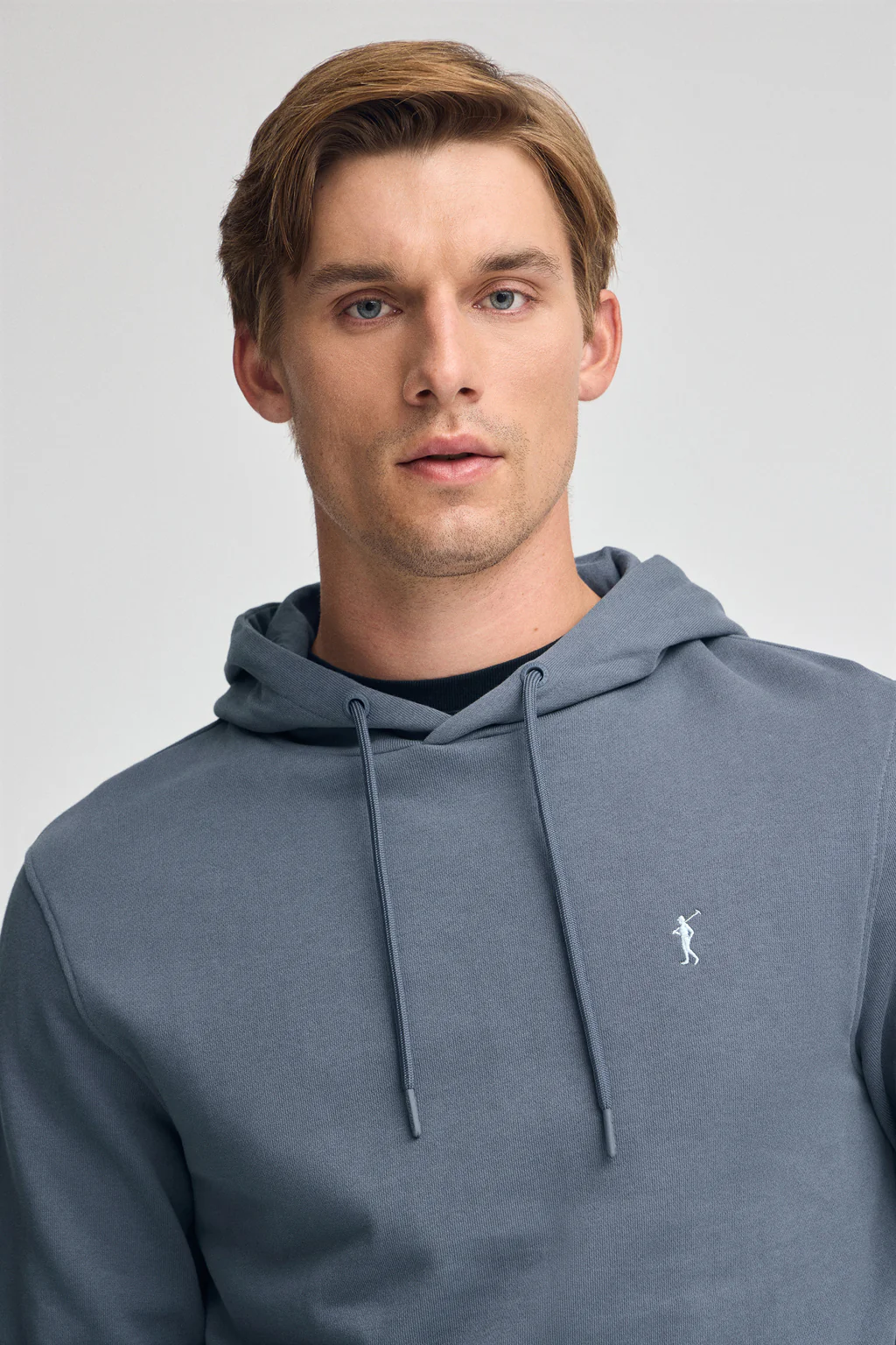 Sudadera azul denim con capucha de corte regular con logo Rigby Go - Image 2