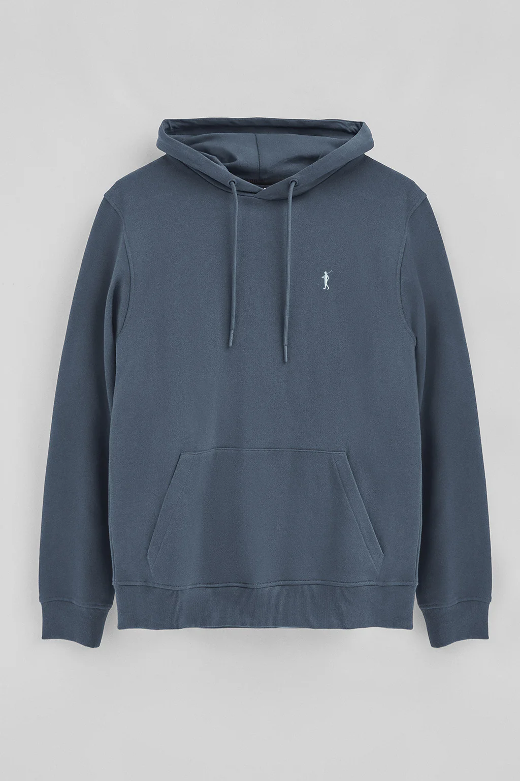 Sudadera azul denim con capucha de corte regular con logo Rigby Go - Image 5