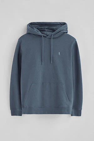 Sudadera azul denim con capucha de corte regular con logo Rigby Go - Image 7