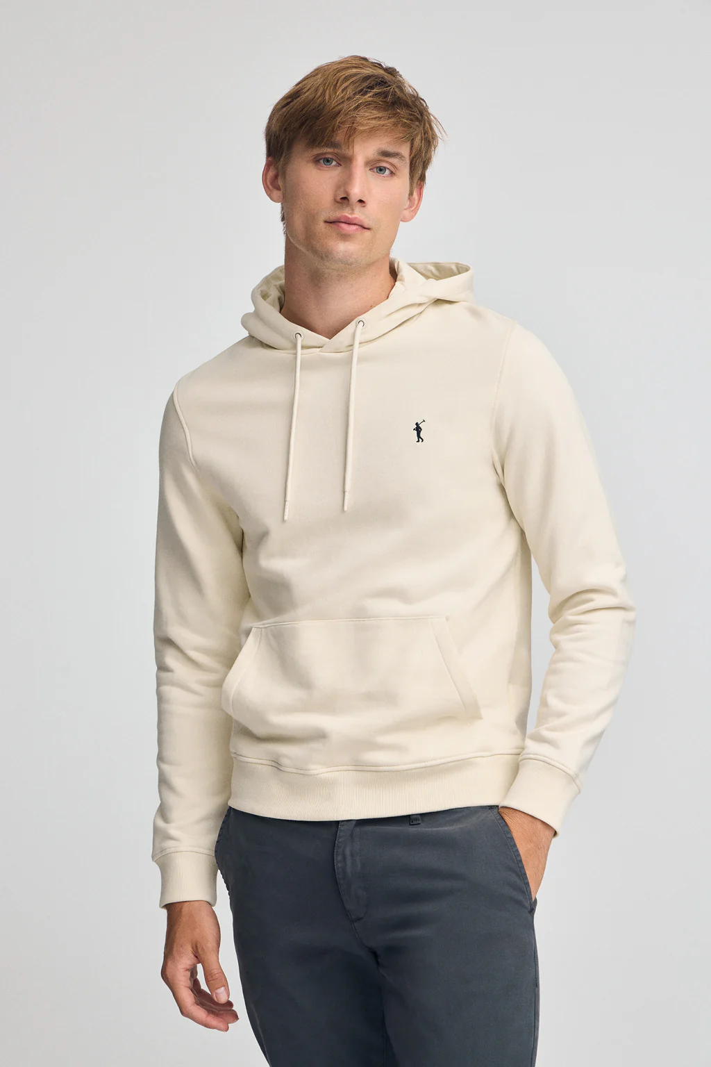 Sudadera color crudo con capucha de corte regular con logo Rigby Go