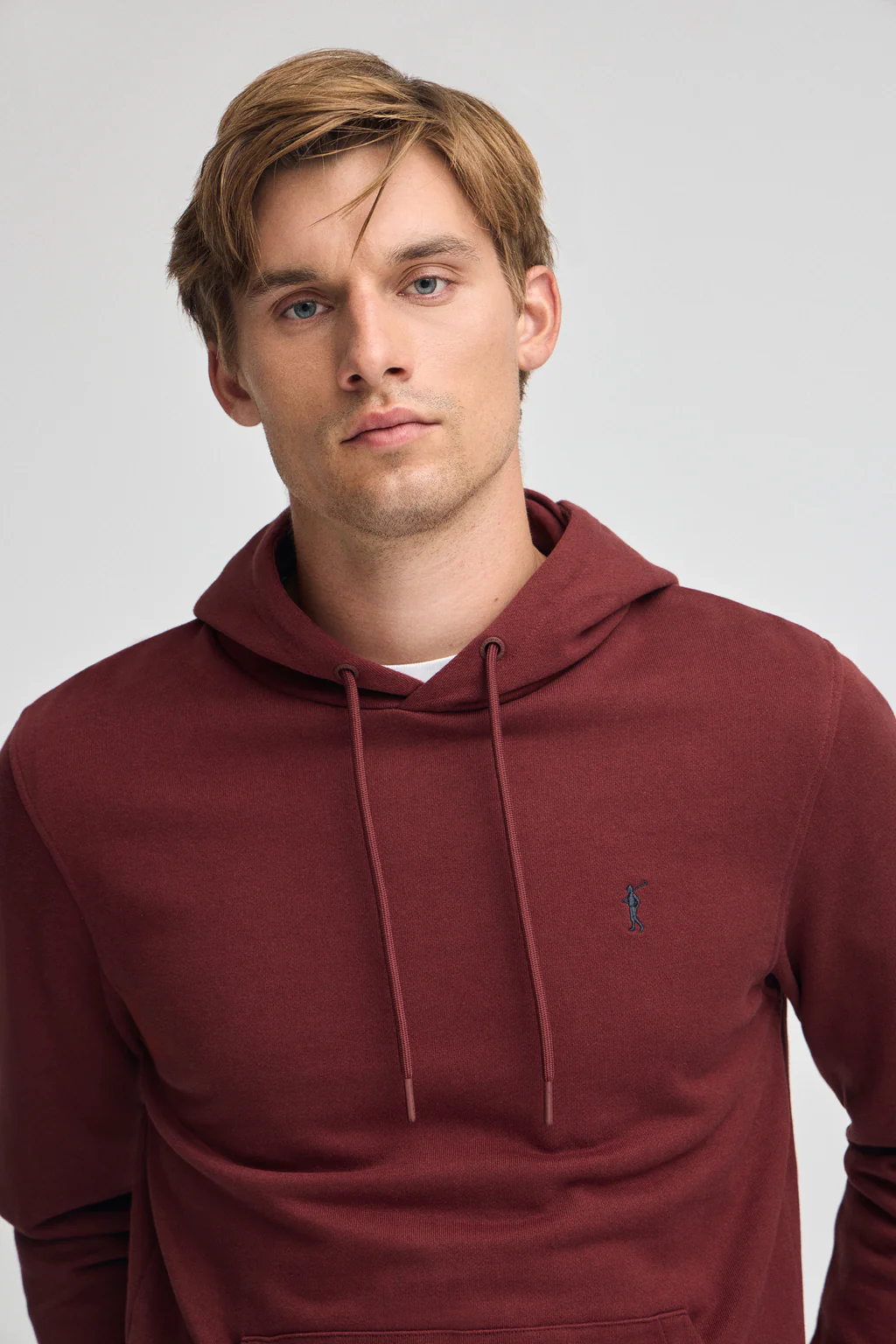 Sudadera granate con capucha de corte regular con logo Rigby Go