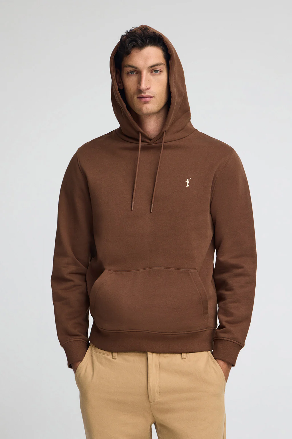 Sudadera color mocca con capucha de corte regular con logo Rigby Go