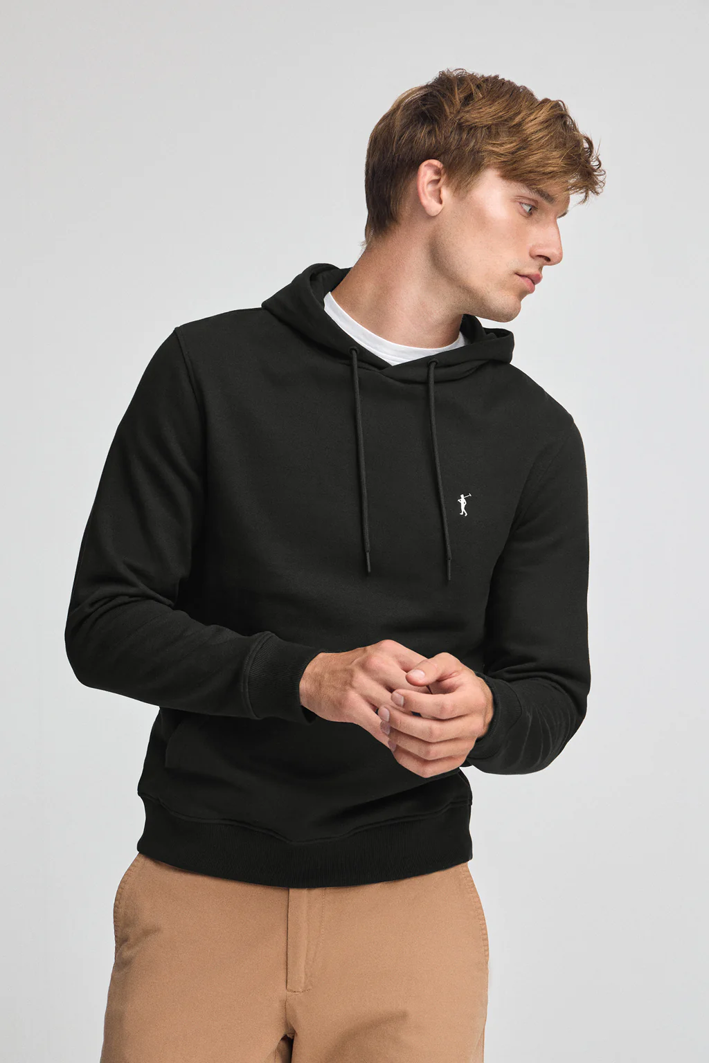 Sudadera negra con capucha de corte regular con logo Rigby Go - Image 2