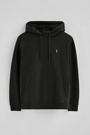 Sudadera negra con capucha de corte regular con logo Rigby Go - Image 9