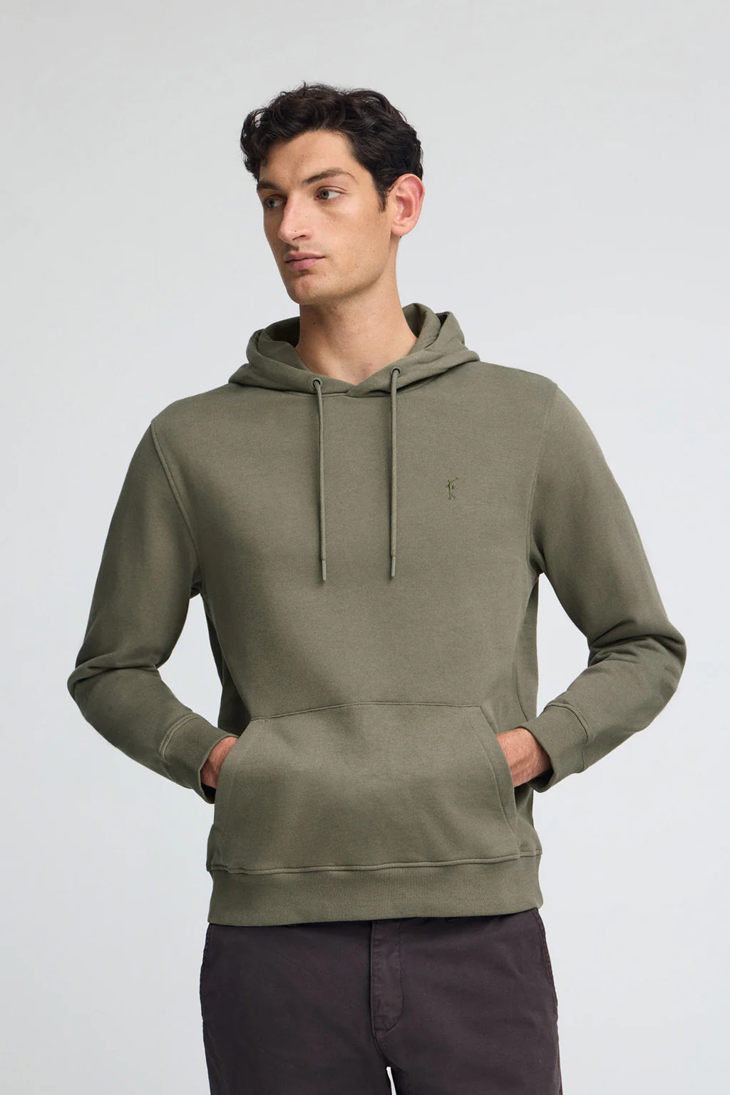 Sudadera verde militar con capucha de corte regular con logo Rigby Go
