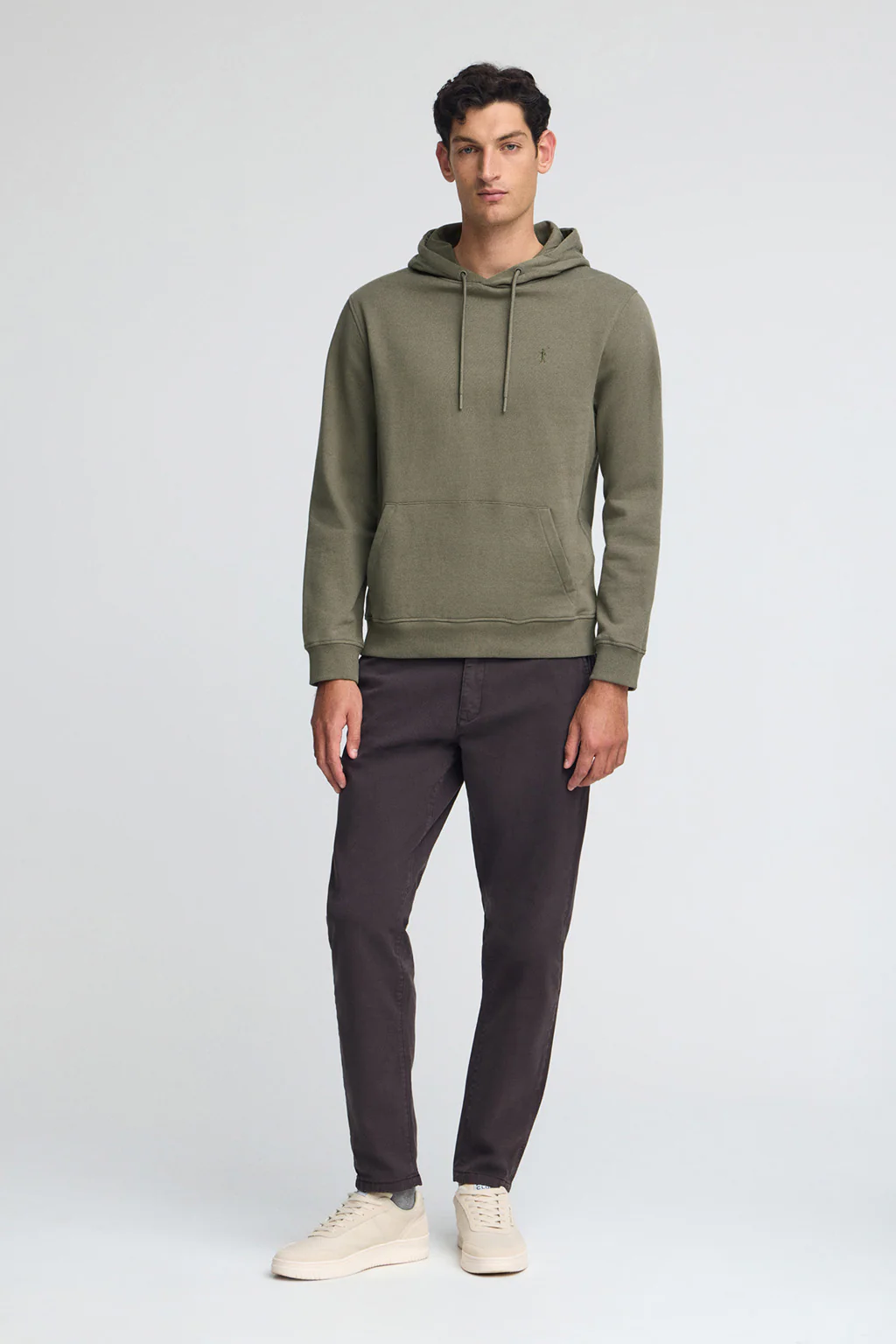 Sudadera verde militar con capucha de corte regular con logo Rigby Go - Image 3