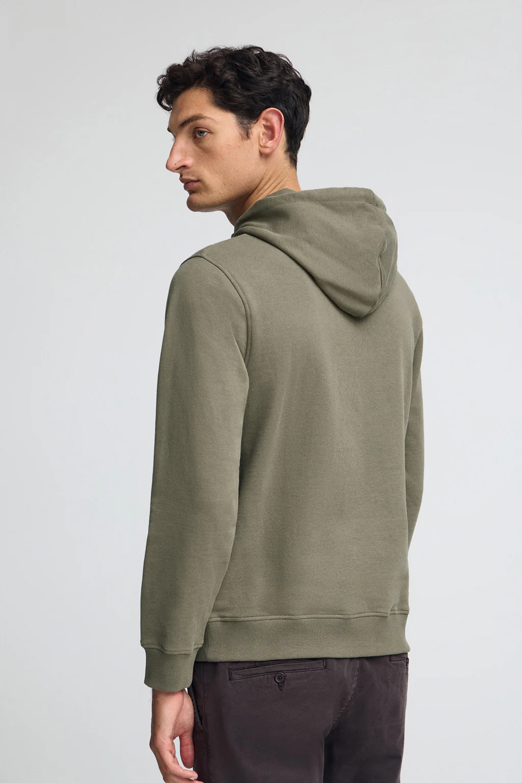 Sudadera verde militar con capucha de corte regular con logo Rigby Go - Image 4
