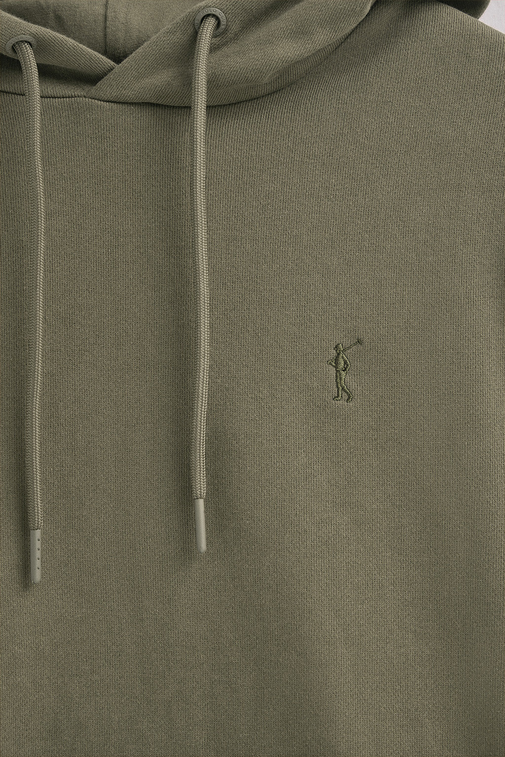 Sudadera verde militar con capucha de corte regular con logo Rigby Go - Image 6