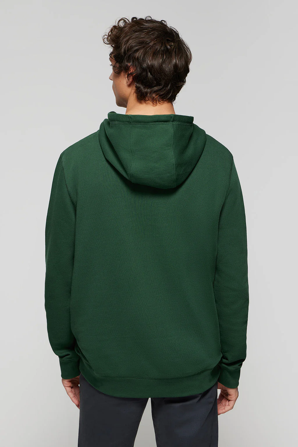 Sudadera con capucha y bolsillos verde botella con logo Rigby Go - Image 5