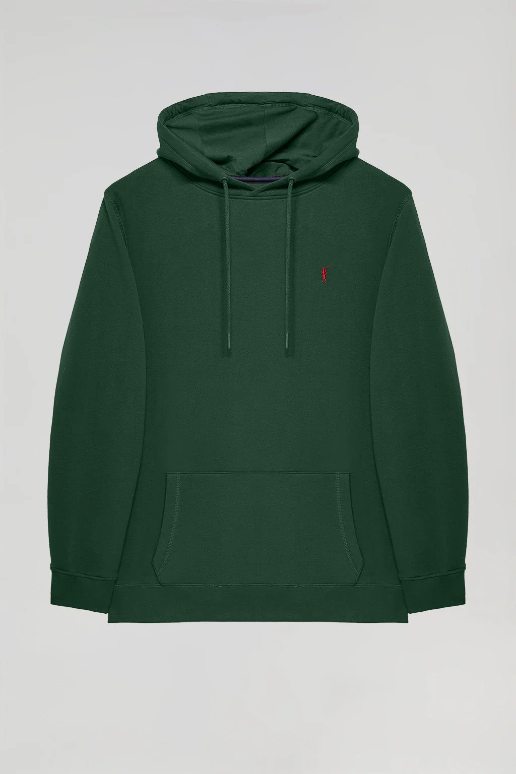Sudadera con capucha y bolsillos verde botella con logo Rigby Go - Image 9