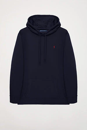Sudadera con capucha y bolsillos azul marino con logo Rigby Go - Image 7