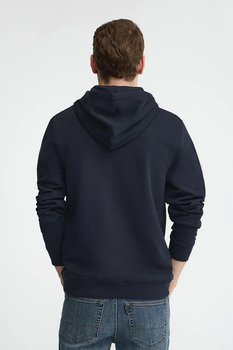 Sudadera azul marino con capucha y bordado Rigby Go - Image 4