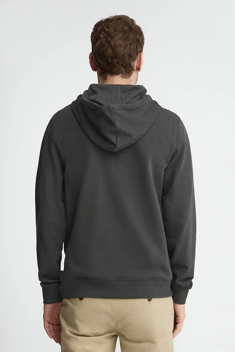 Sudadera gris oscuro con capucha y bordado Rigby Go - Image 4