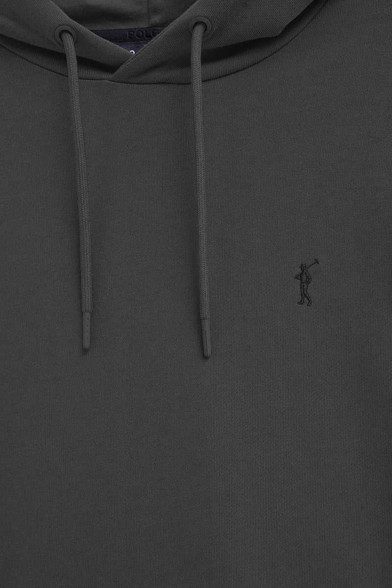 Sudadera gris oscuro con capucha y bordado Rigby Go - Image 6