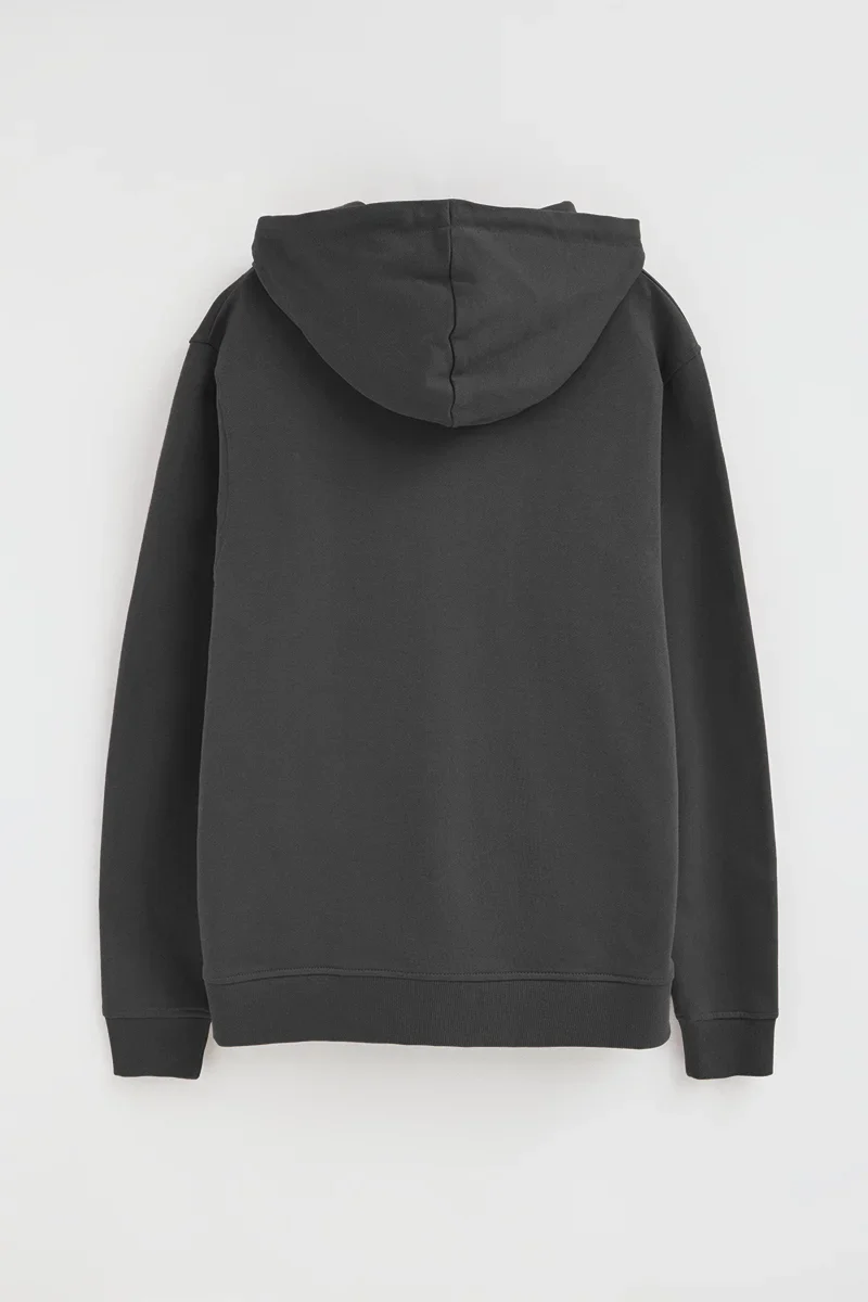 Sudadera gris oscuro con capucha y bordado Rigby Go - Image 7