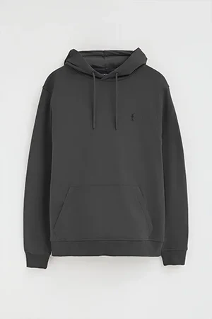 Sudadera gris oscuro con capucha y bordado Rigby Go - Image 8