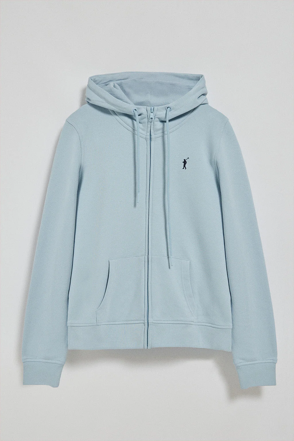 Sudadera azul claro de bolsillos con cremallera y capucha con bordado Rigby Go - Image 8