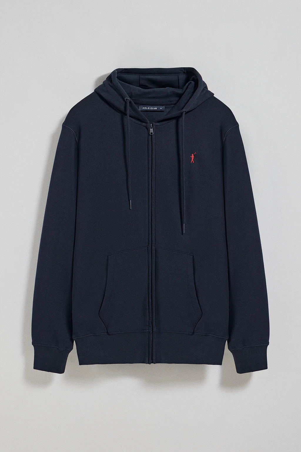 Sudadera azul marino de cremallera con capucha y logo Rigby Go - Image 8
