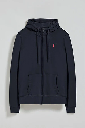 Sudadera marino de bolsillos con cremallera y capucha con bordado Rigby Go - Image 8