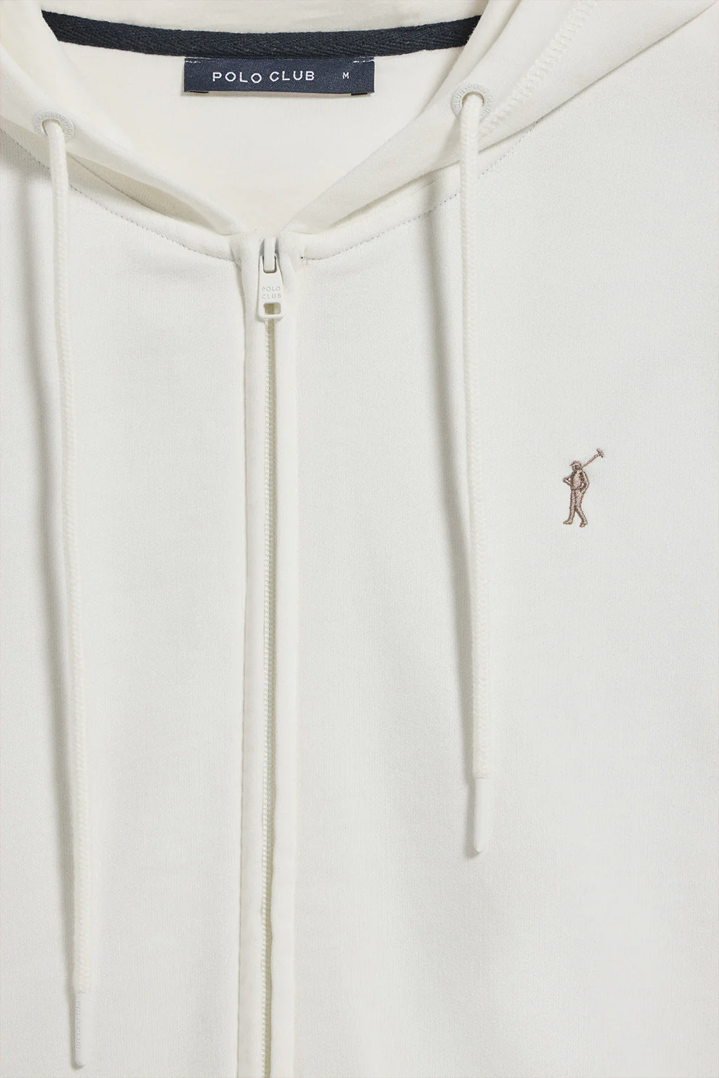 Sudadera beige de cremallera con capucha y logo Rigby Go - Image 2