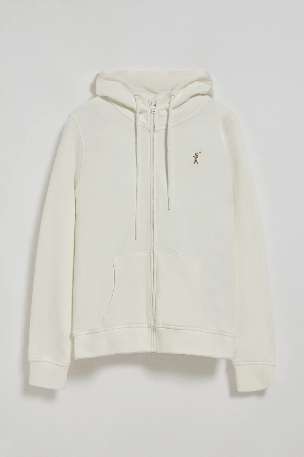 Sudadera beige de bolsillos con cremallera y capucha con bordado Rigby Go - Image 5