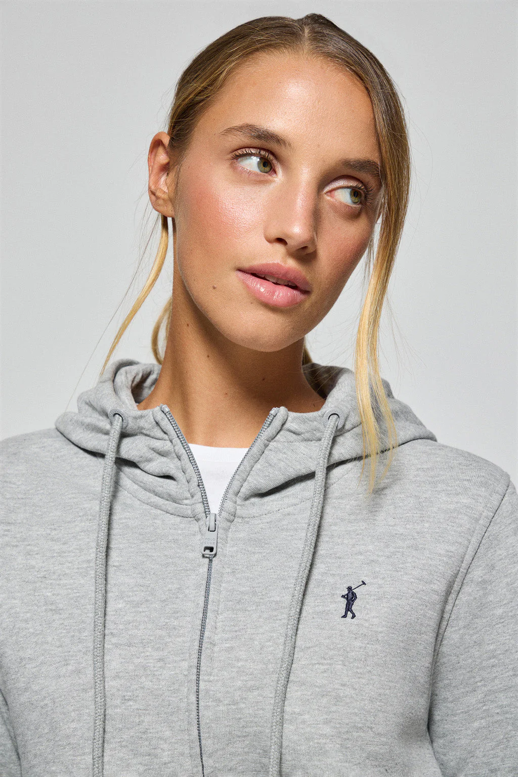 Sudadera gris vigoré de bolsillos con cremallera y capucha con bordado Rigby Go - Image 2