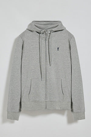 Sudadera gris vigoré de bolsillos con cremallera y capucha con bordado Rigby Go - Image 9