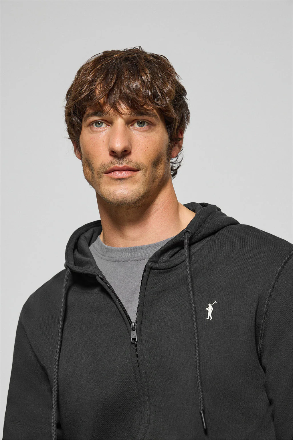 Sudadera negra de cremallera con capucha y logo Rigby Go - Image 2